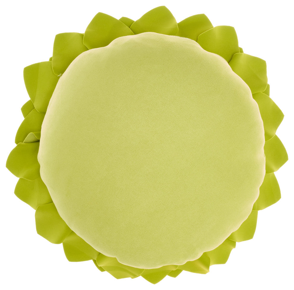 Mina Victory L0374 Throw Pillow, Lime, 14" x 14" Round