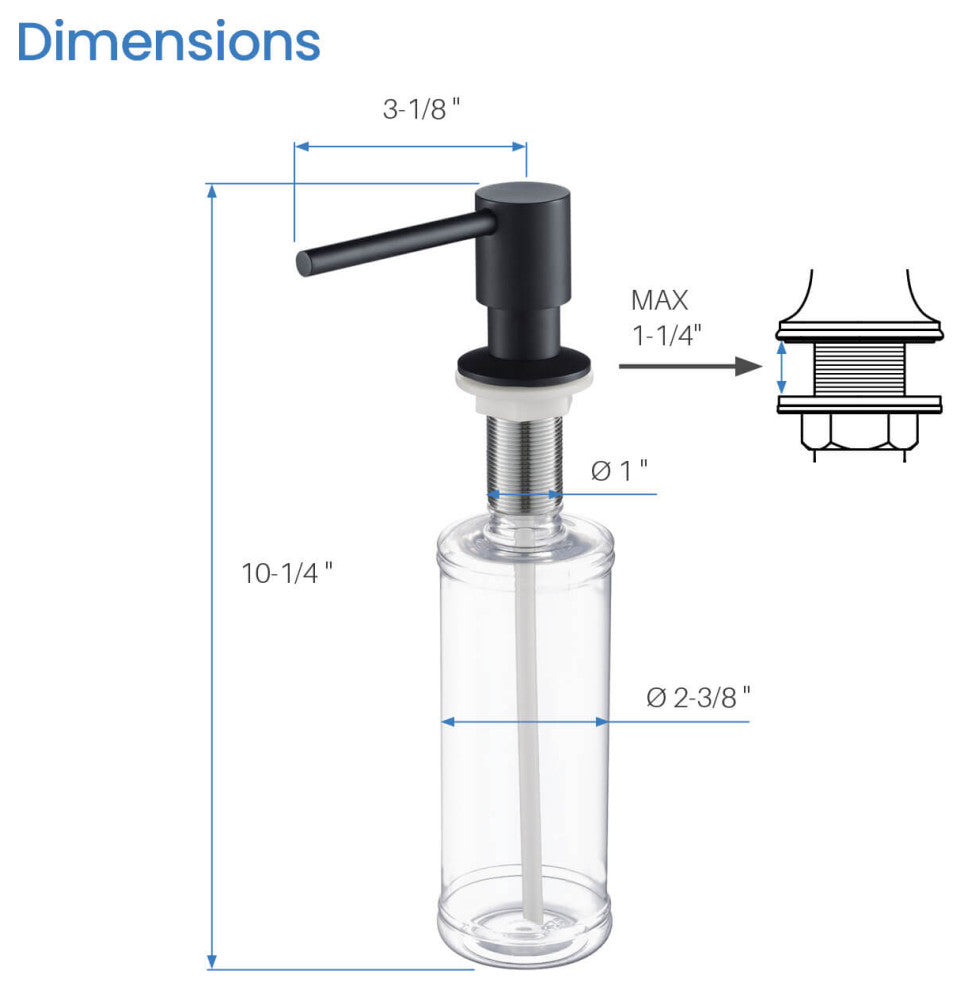 KIBI Kitchen Soap Dispenser KSD100, Matte Black