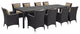 Espresso Mocha Convene 11 Piece Outdoor Patio Dining Set