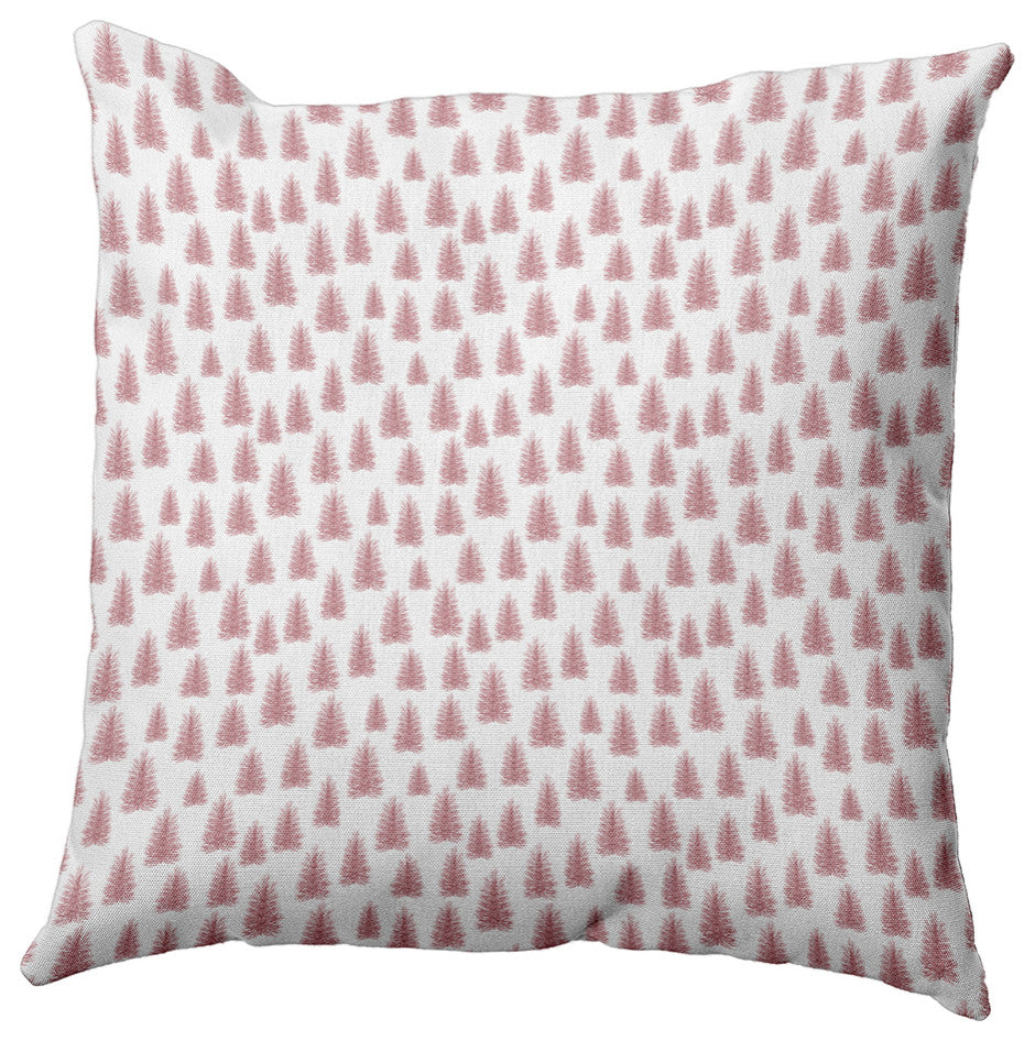 Christmas Trees Pattern Accent Pillow, Pink Icing, 16"x16"