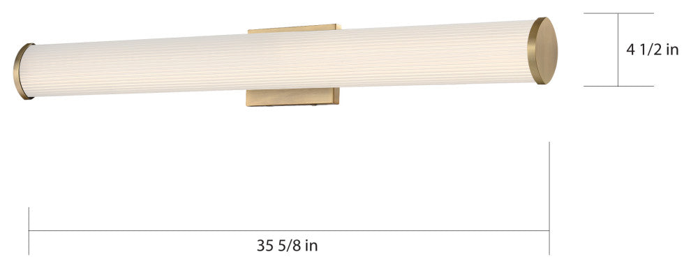Lena LED Vanity, Brushed Brass