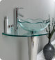 Netto Modern Glass Bathroom Vanity With Wavy Edge Vessel Sink, FFT9162CH
