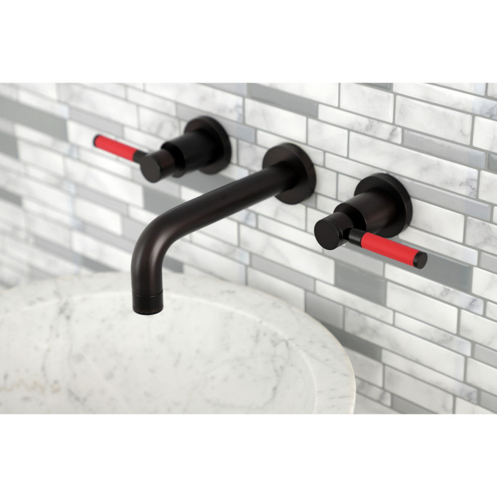 Kingston Brass KS8125DKL 2-Handle Wall Mount Bathroom Faucet, Oil Rubbed Bronze