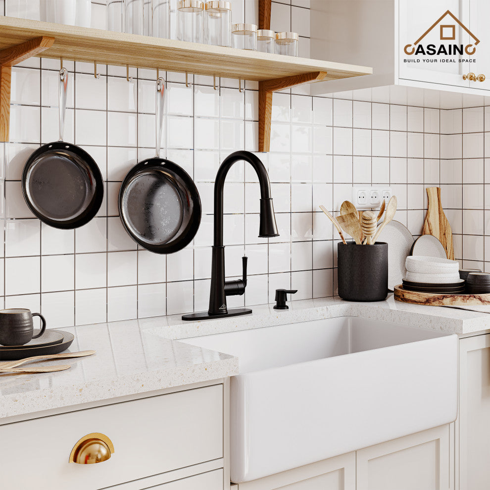 Single-Handle Pull Down Sprayer Kitchen Faucet with Touchless Sensor, Matte Black