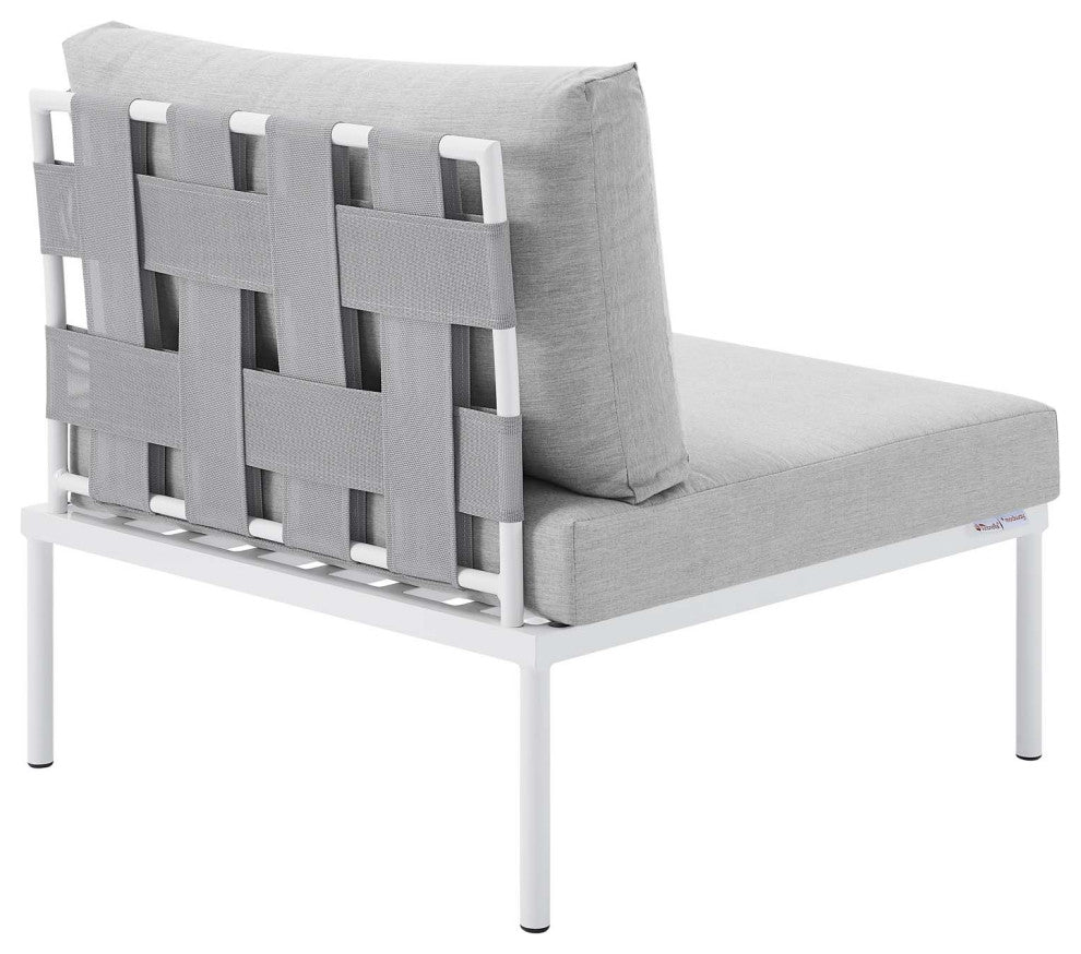 Harmony 8-Piece Sunbrella Outdoor Patio All Mesh Sectional Sofa Set, Gray Gray