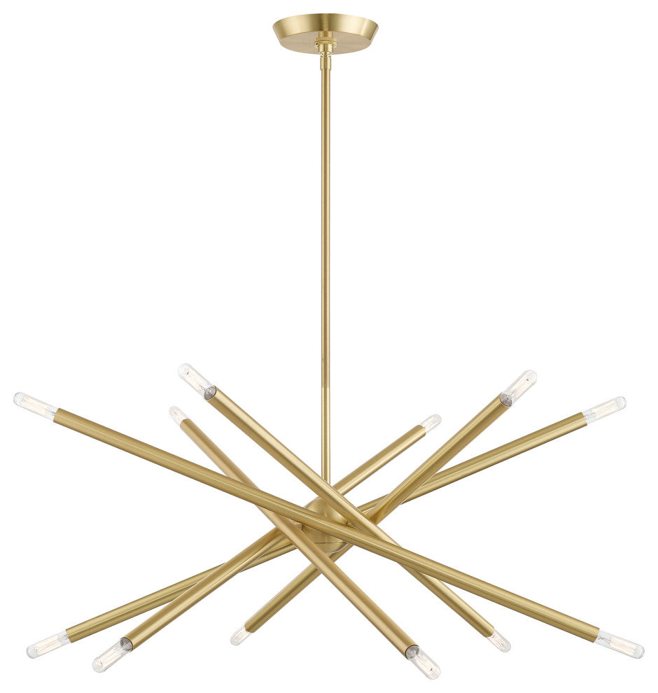 Livex Lighting Soho 12 Light Satin Brass Chandelier