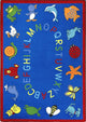 Kid Essentials Rug, ABC Animals, 5'4"x7'8", Blue