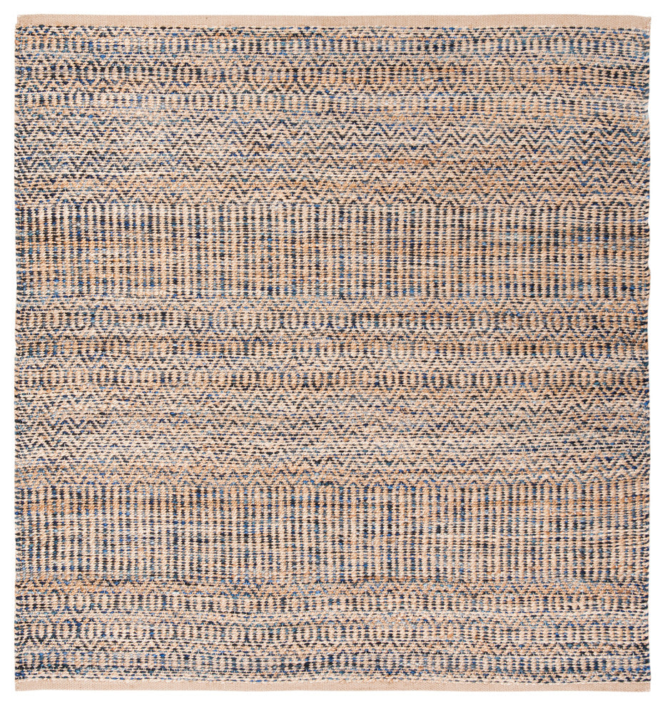 Safavieh Cape Cod Collection CAP309 Rug, Navy/Natural, 6' Square