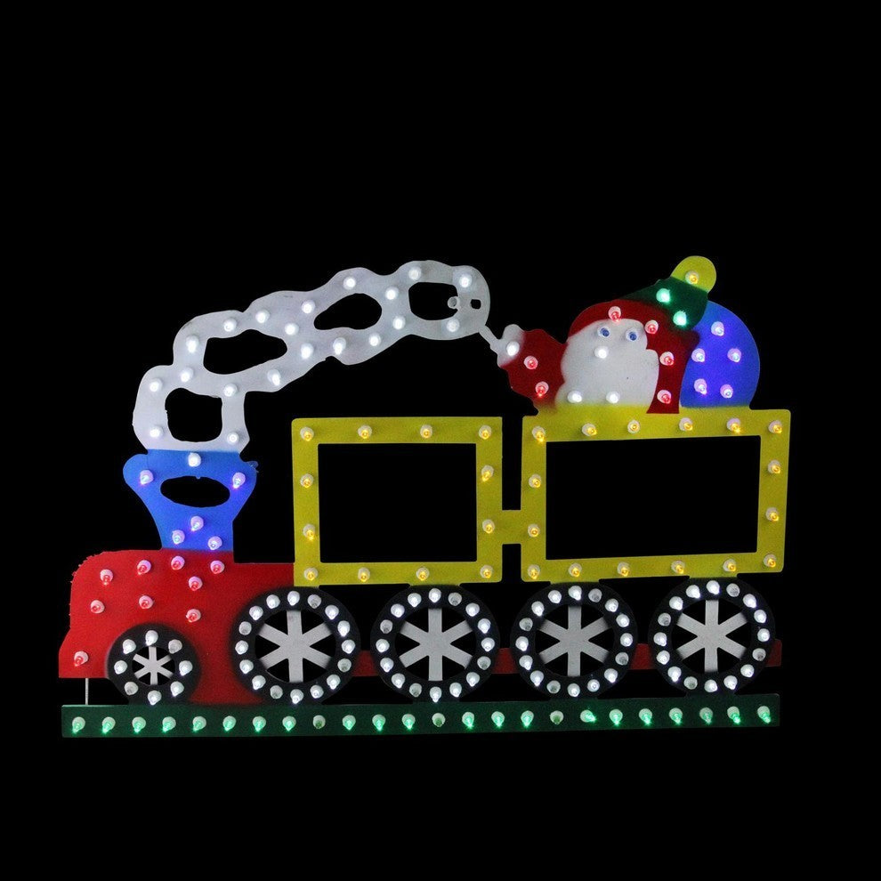12.25" Lighted LED Multicolor Train Christmas Window Silhouette Decoration