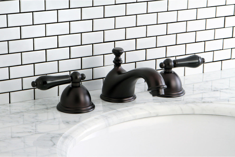 Kingston Brass Widespread Bathroom Faucet With Brass Pop-Up, Oil Rubbed Bronze