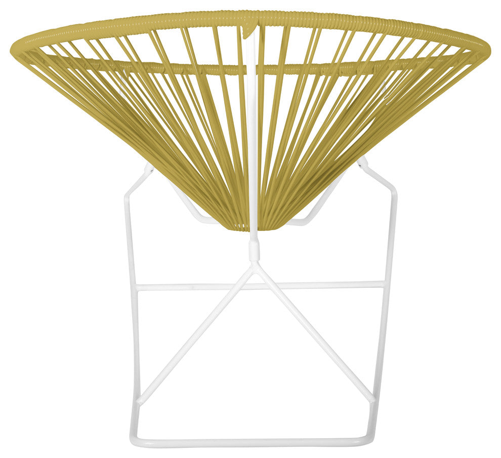 Innit Indoor/Outdoor Handmade Rocker, Caramel Weave, White Frame