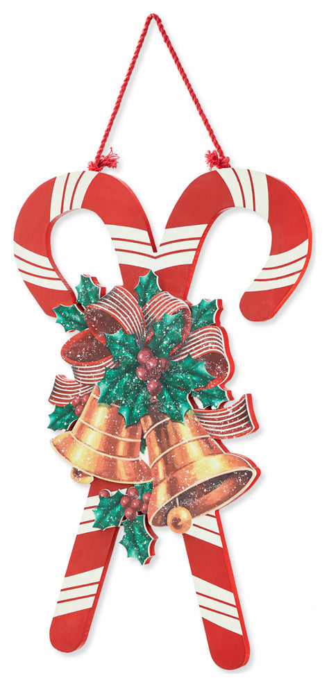20"H Wooden Christmas Candy Cane Wall Decor