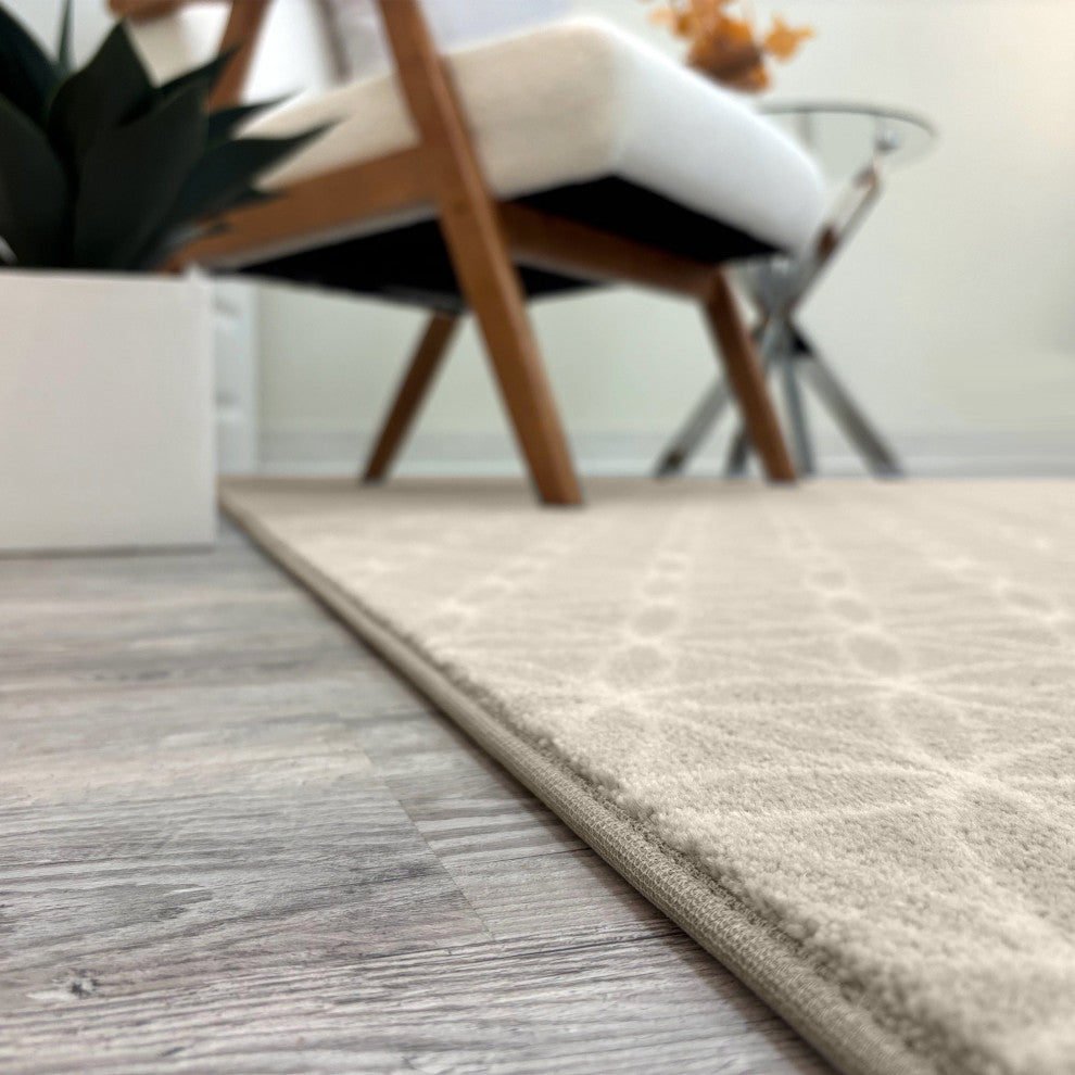 EYELET Soft Tactesse Nylon Area Rug with Anti-Stain Protection, Angora, Xl: 10'x16'