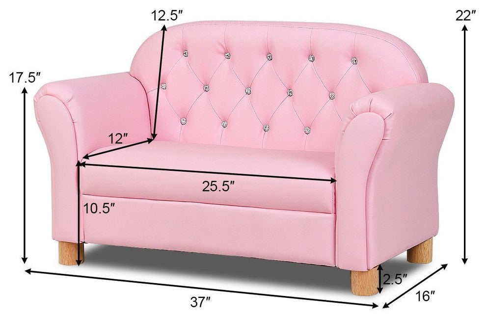 Sturdy Kids Sofa Princess Armrest Chair Love Seat