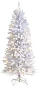 T3359 5 Slim White Artificial Christmas Tree With 150 Warm White LED Lights