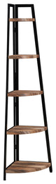 Danya B. Free-Standing 5-Tier Pyramid Corner Shelf, Brown