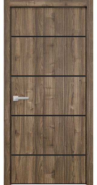 Solid French Door 30 x 96 | Planum 0015 Walnut with| Bathroom