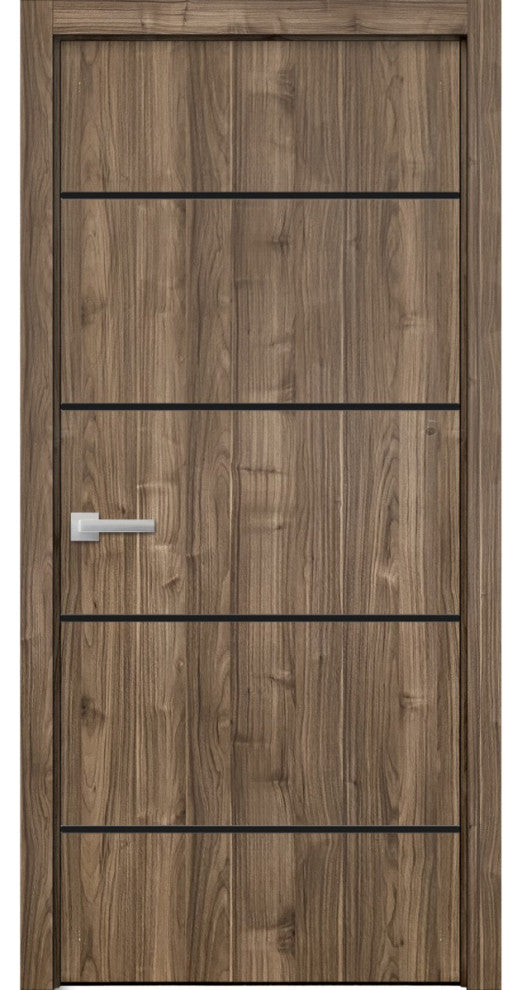 Solid French Door 30 x 96 | Planum 0015 Walnut with| Bathroom