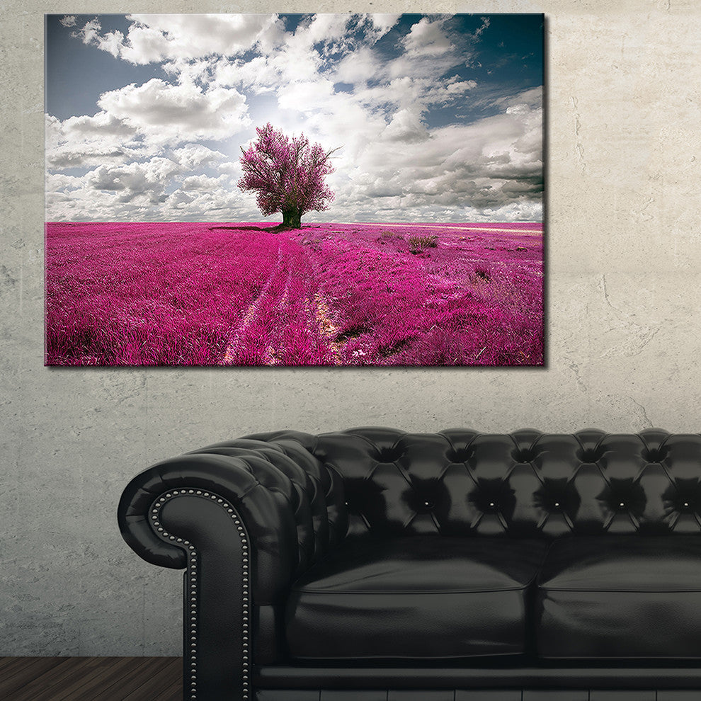 "Purple Tree Dreamscape" Landscape Canvas Photo Print, 32"x16"