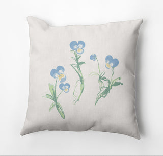 What a Pansy Outdoor Pillow, Blue, 14"x20"