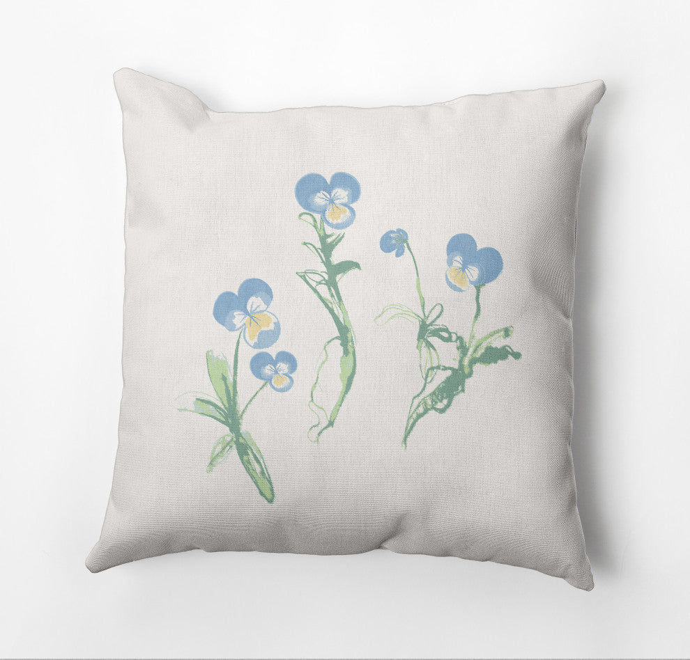 What a Pansy Outdoor Pillow, Blue, 14"x20"
