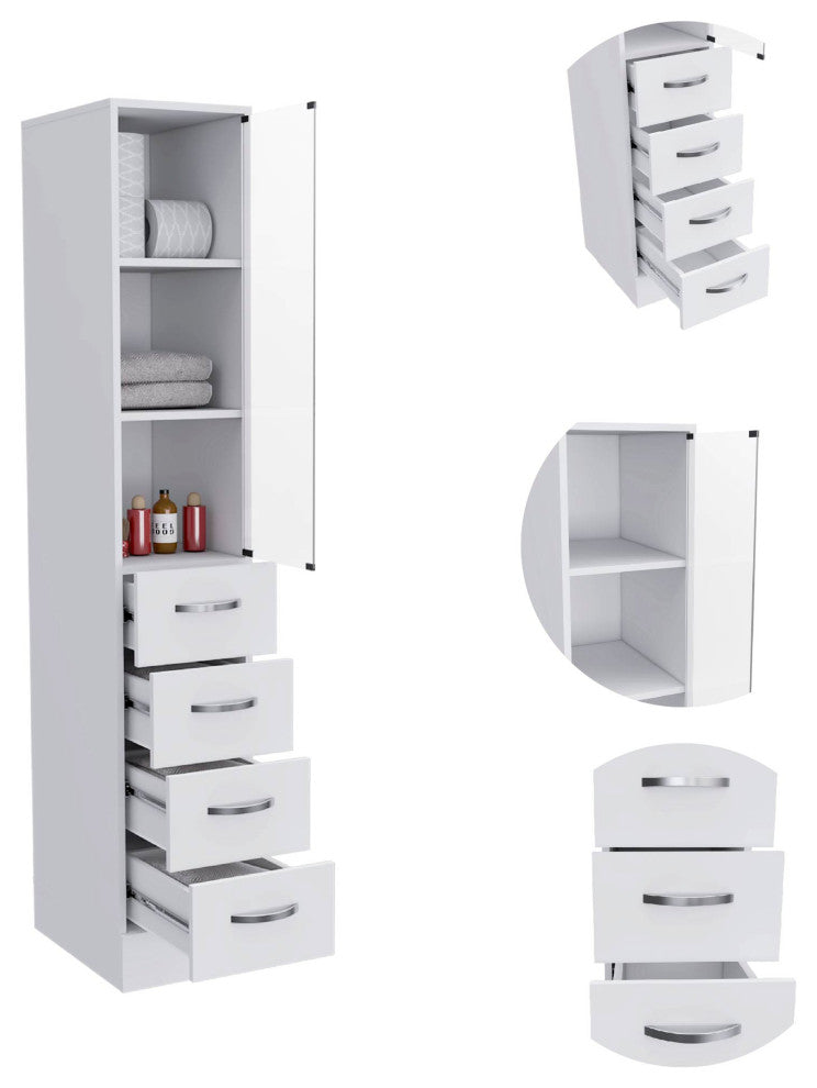 DEPOT E-SHOP Oregon 2-Piece Bathroom Set with Linen Cabinet and Medicine Cabinet