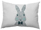 Monochrome Bunny Easter Indoor/Outdoor Lumbar Pillow, Ocean Abyss Green, 14x20"