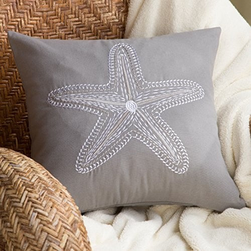Starfish Throw Pillow 18X18 Lavender-Grey (Insert Included)