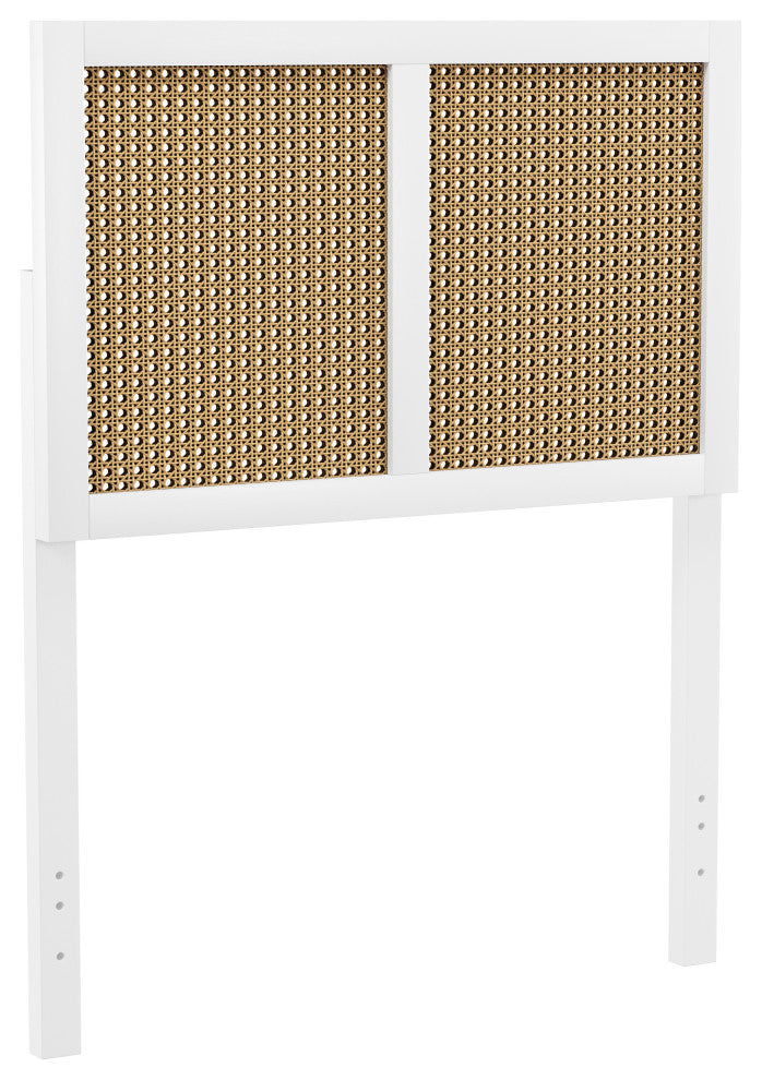 Hillsdale Serena Wood and Natural Cane Panel Twin Size Headboard