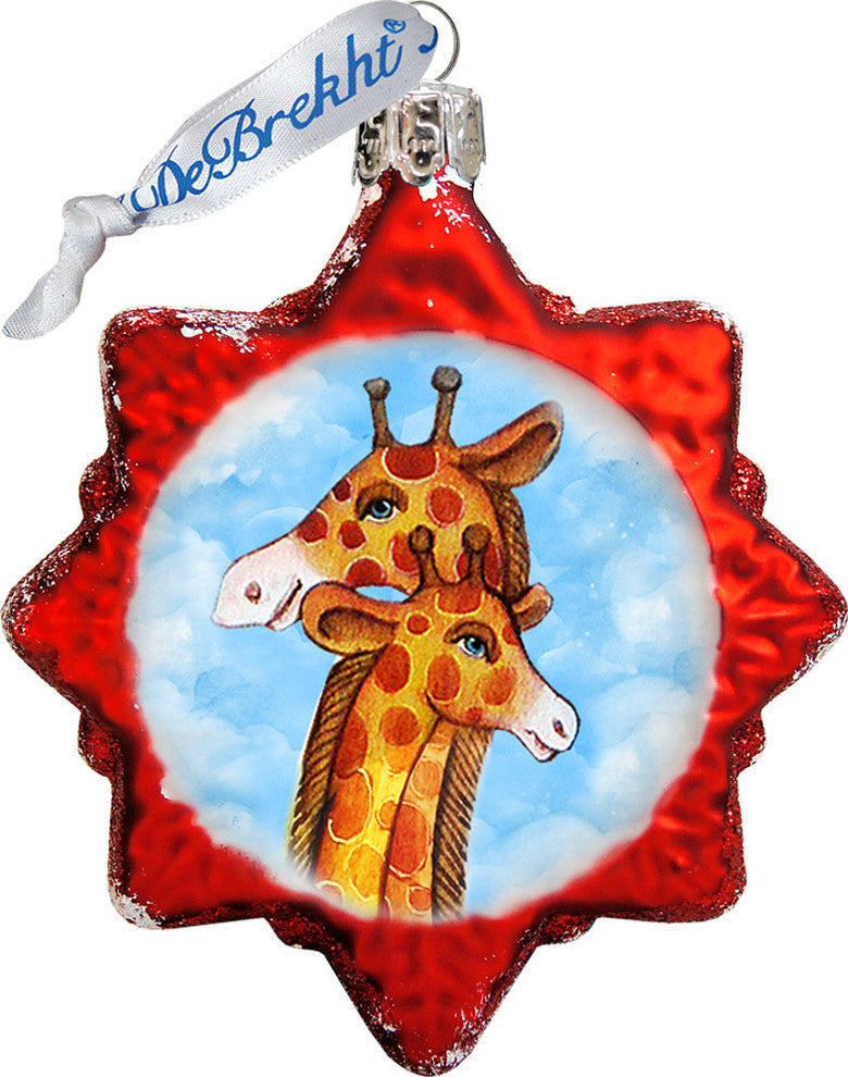Keepsake Giraffe Scenic Glass Ornament