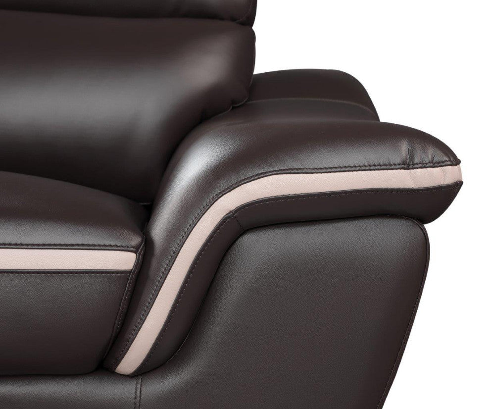 Giuliano Contemporary Premium Leather Match Chair Brown