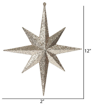 Vickerman 12" Rose Gold Glitr Bethlehem Star 2/Bag