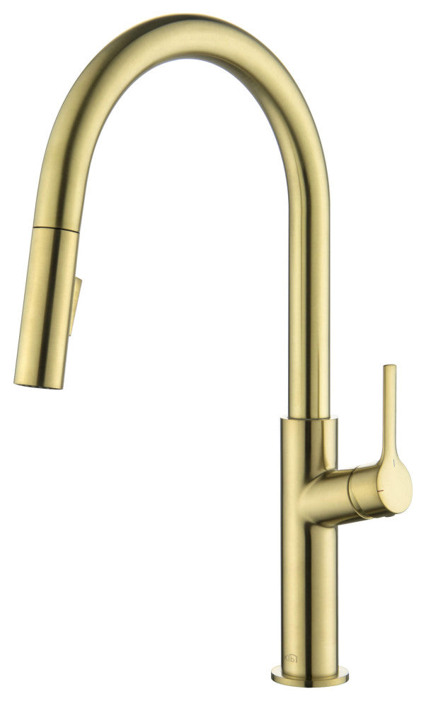 Fusion-T Single Handle Pull Down Sink Faucet With Soap Dispenser, Brushed Gold