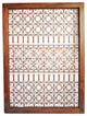 Large Wood Framed Open Iron Screen
