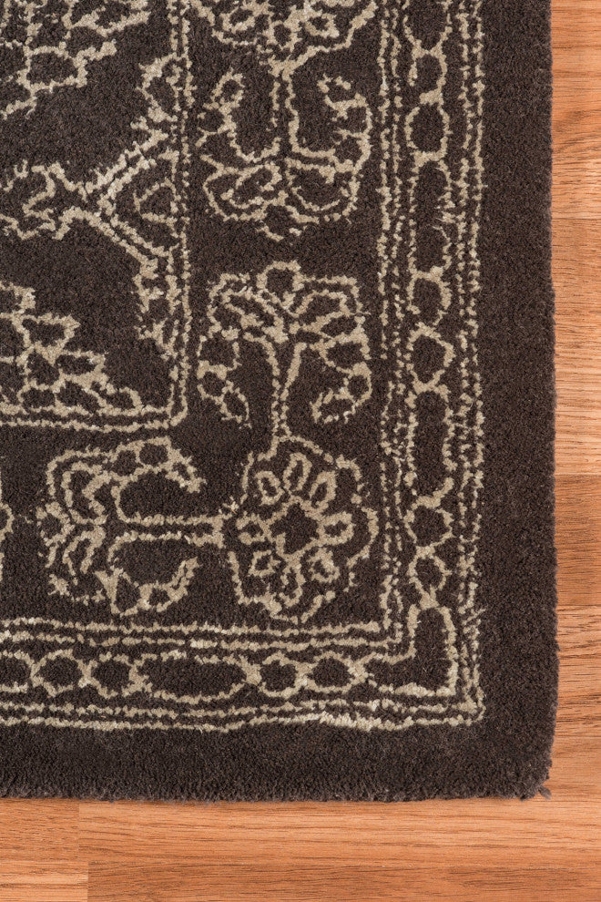 5" X8" X 0.5" Gray Wool Area Rug