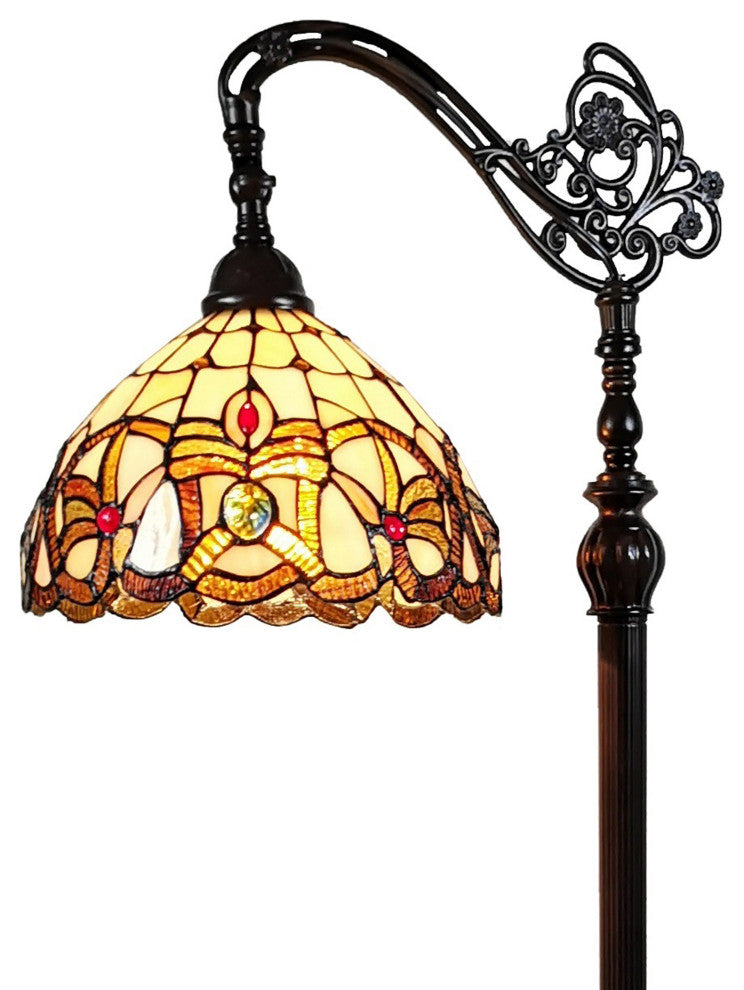 Tiffany Style Oldish Reading Floor Lamp, 62" Tall