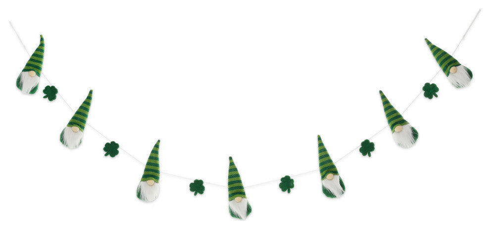 6' Fabric St. Patrick's Gnomes and Shamrocks Garland