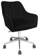 Sadie Swivel Vanity Chair, Black Velvet