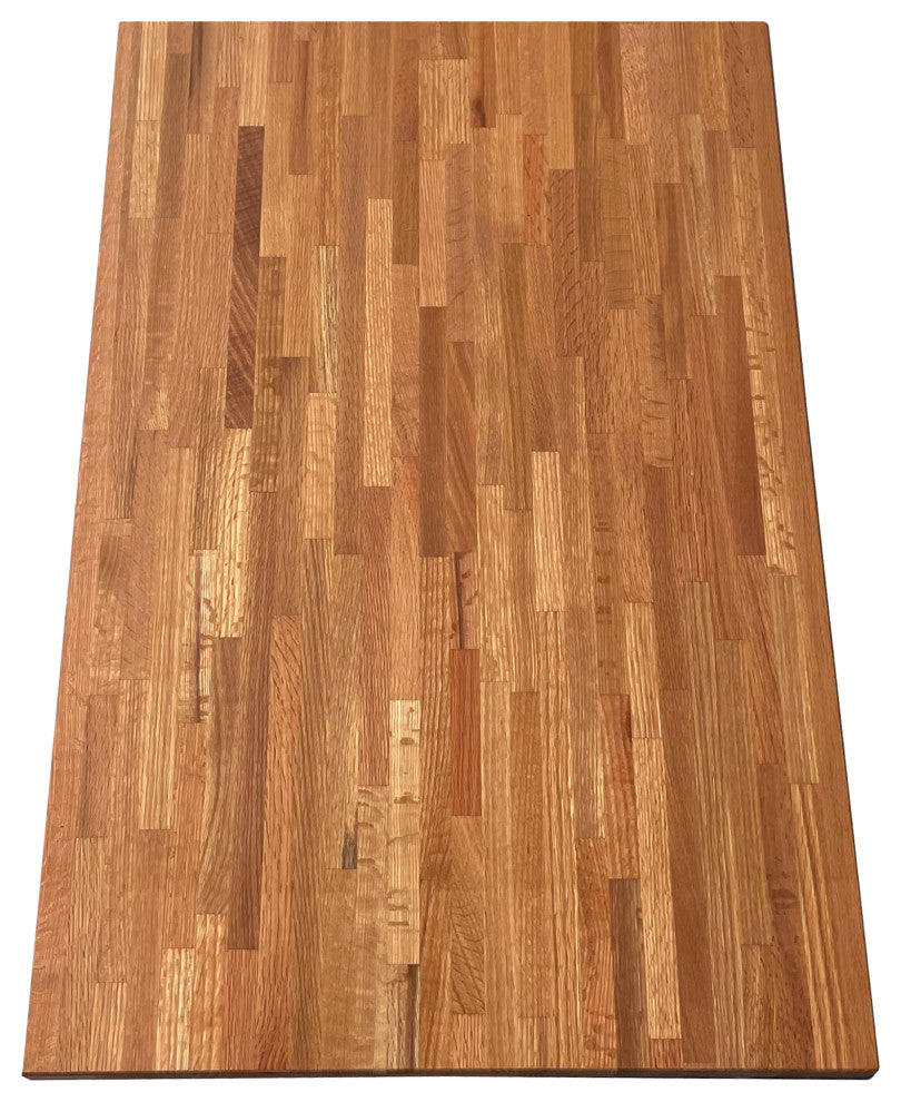 26" Deep Edge Grain Butcher Block Countertop 1.5" Thick, Red Oak, 26" X 50"