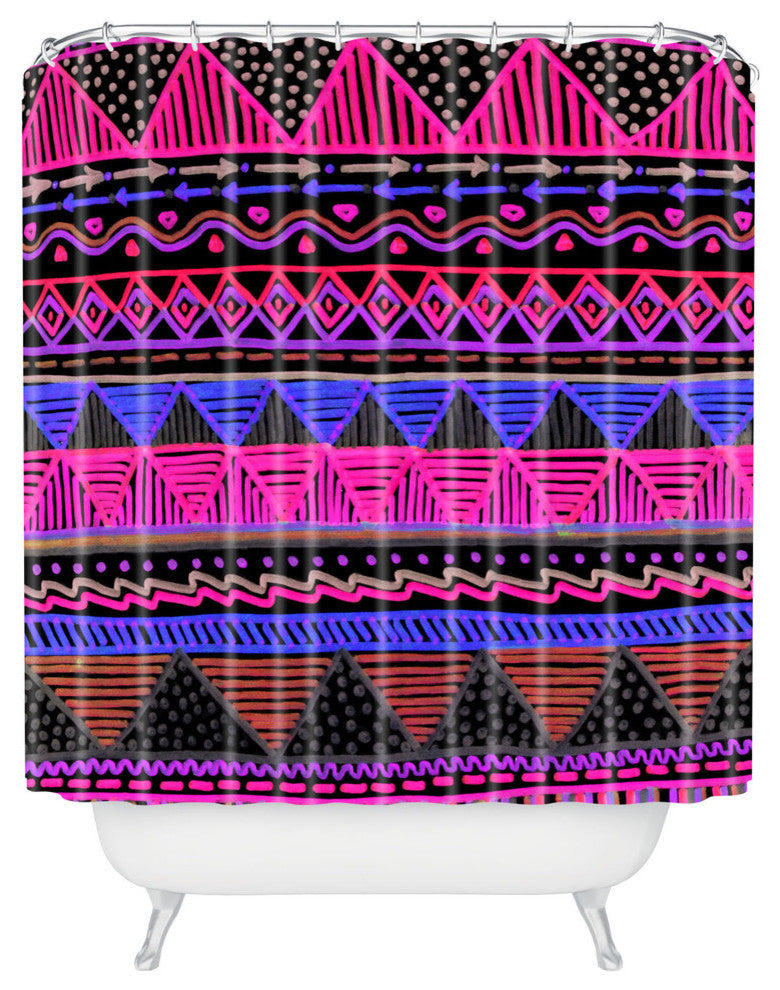 Lisa Argyropoulos Ocean T Neon Shower Curtain