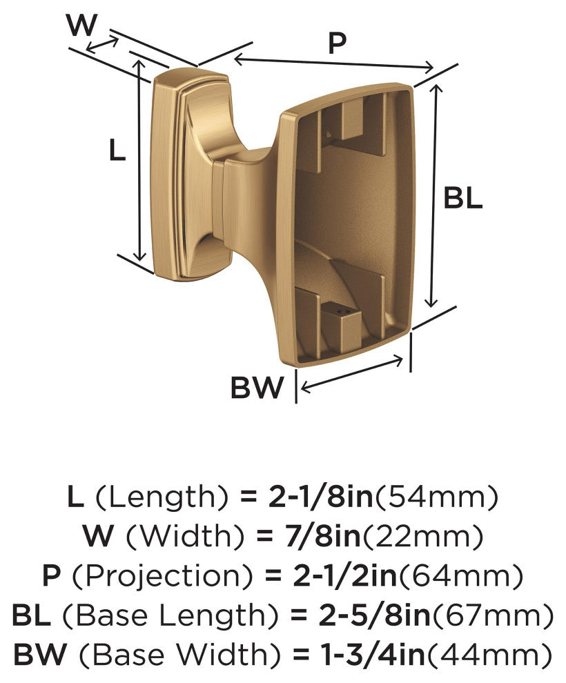 Highland Ridge Transitional Single Robe Hook, Champagne Bronze