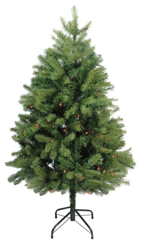 4' Pre-Lit Noble Fir Full Artificial Christmas Tree, Multicolor Lights