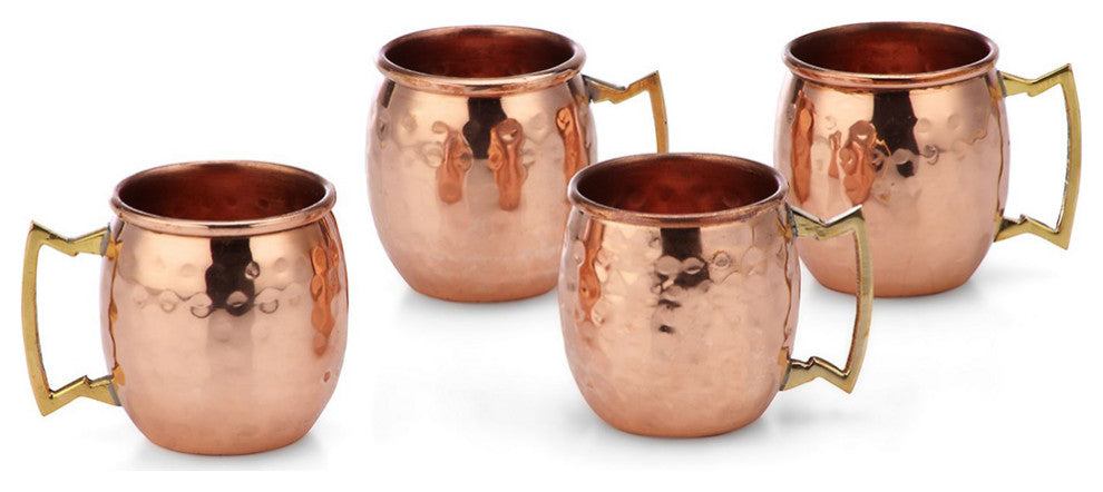 Handmade Hammered Copper Moscow Mule Shot Glasses, 2oz Mini Mug