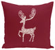 Deer Crossing, Decorative Holiday Animal Print Pillow, Cranberry, 18"x18"