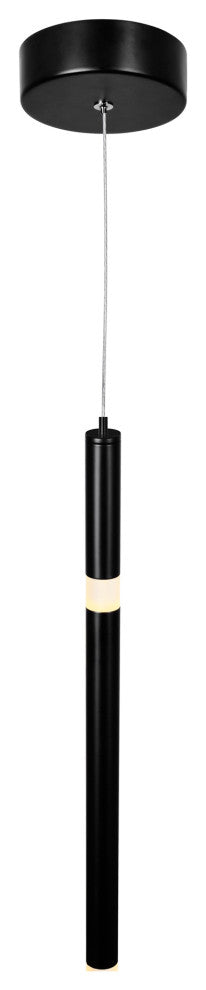 Flute 1 Light LED Pendant With Black Finish