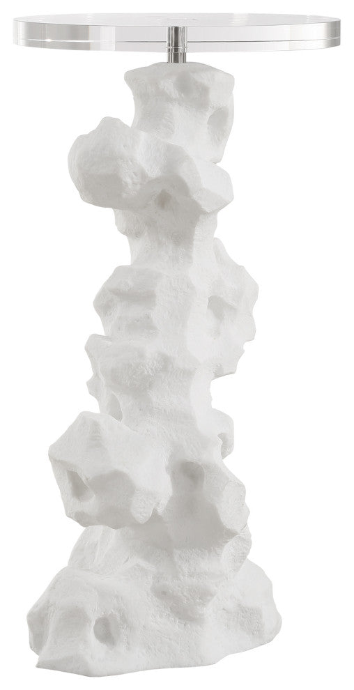 Uttermost Remnant White Stone Drink Table
