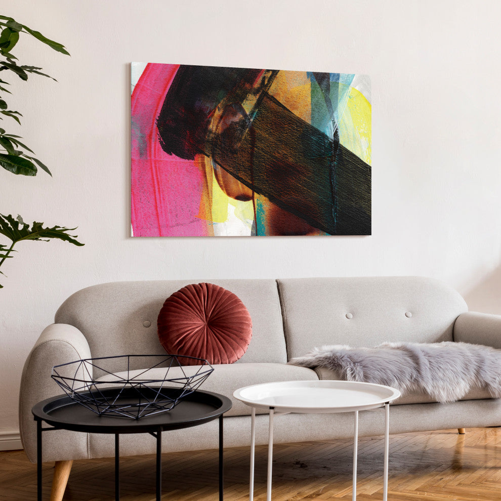 "Carnival Crossing Abstract I" Frameless Reverse Printed Tempered Glass Wall Art