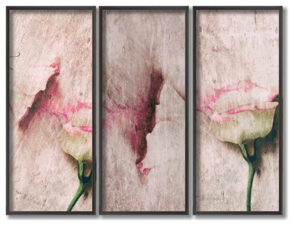 Abstract Lovers Framed 3-Piece Wall Art Set by Delphine Devos, 12"x24", Framed