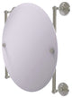 Que New Round Frameless Rail Mounted Mirror, Satin Nickel