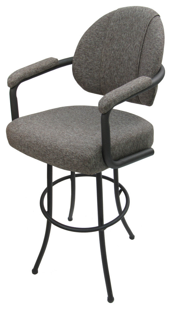 Swivel Counter Metal Pub Set - M-70 Stools 26" or 30", Mojave Grey - Grey, 30", Crackle Glass